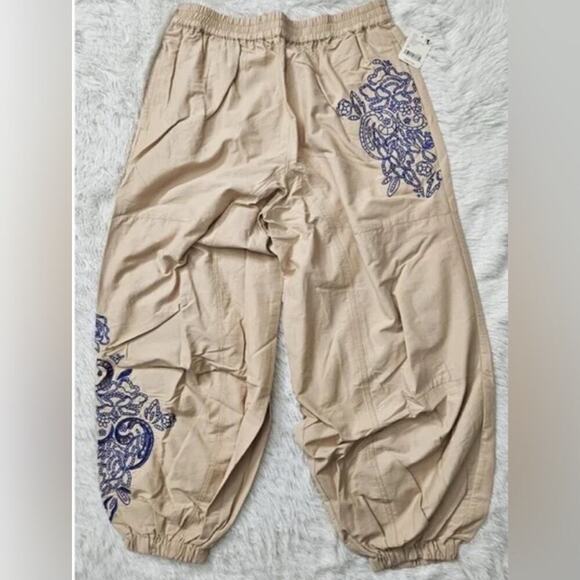 Free People Cream and Blue Track Pants NWOT - Picture 8 of 11